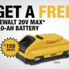 DeWalt free battery rebate