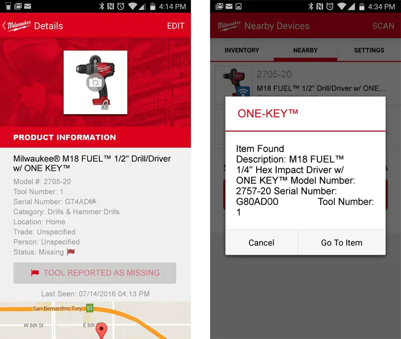 Milwaukee One-Key Tool Tracking