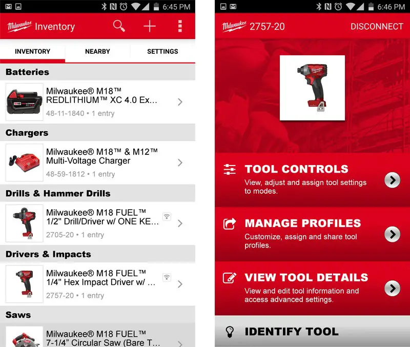 Milwaukee One-Key App Inventory