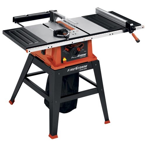 Power Tools Firestorm 10 Inch 15 Amp Table Saw with Stand 