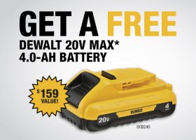 DeWalt free battery rebate