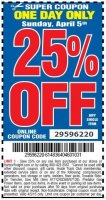 Harbor Freight 25 percent off coupon code