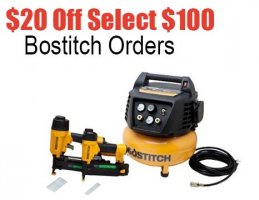 $20 off $100 Bostitch