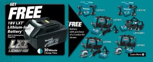 Makita free battery promotion