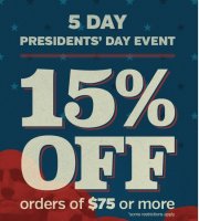 CPO Outlets 15% off Presidents Day Sale