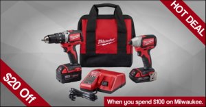 Milwaukee $20 off $100 at ACME Tools