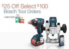 $25 Off a $100 Purchase of Select Bosch Tools