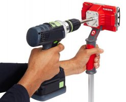 Drill-Powered Saw Cuts Square Holes In Seconds