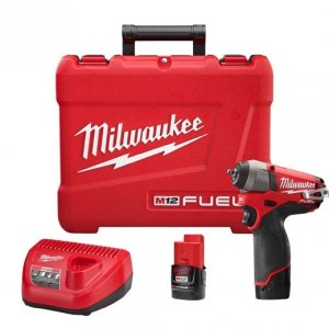 Milwaukee M12 FUEL 1/4" Impact Wrench Kit - 2452-22